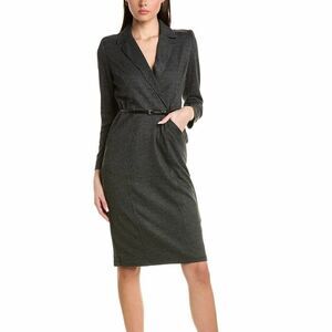 Max Studio Notch Collar Houndstooth Sweaterdress Charcoal NWT Size MED Dress